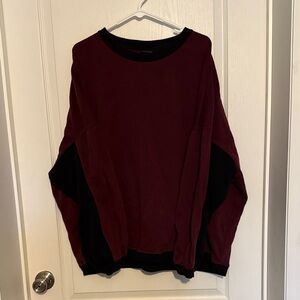 Torrid Women’s Oversized Burgundy and Black Sweater Plus Size 1